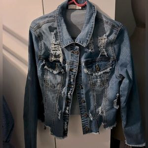 Distressed  Jean Jacket, Size M, good condition